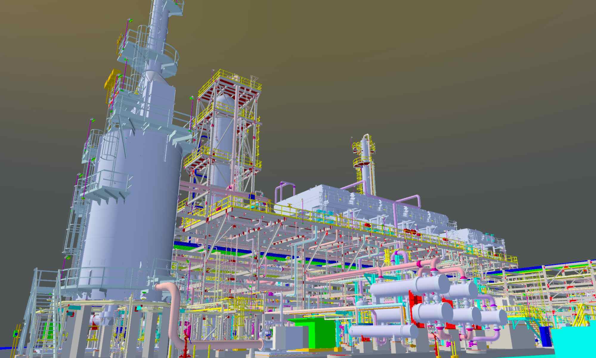 A piping design sketch of a renewable diesel plant designed by KP Engineering