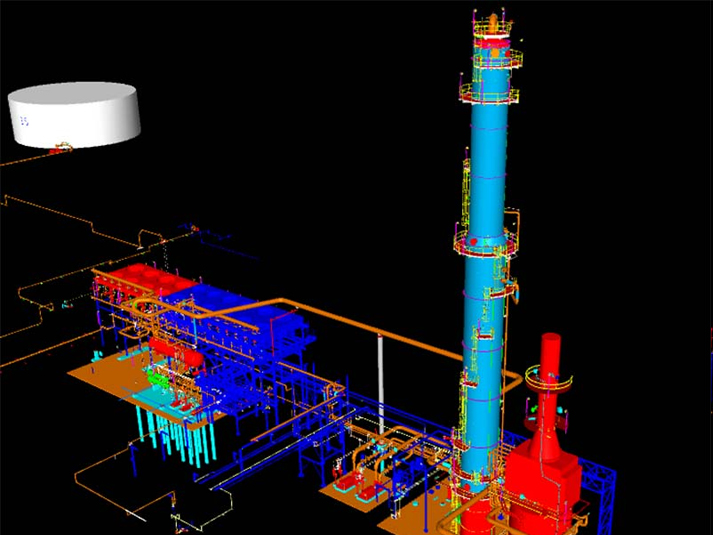 A 3D rendering of the Naptha Splitter Unit designed by KPE for a midcontinent refiner