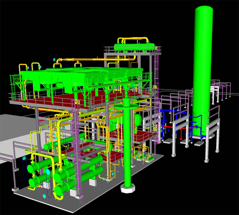KP Engineering's 3D Rendering of a Crude Distillation Unit Design