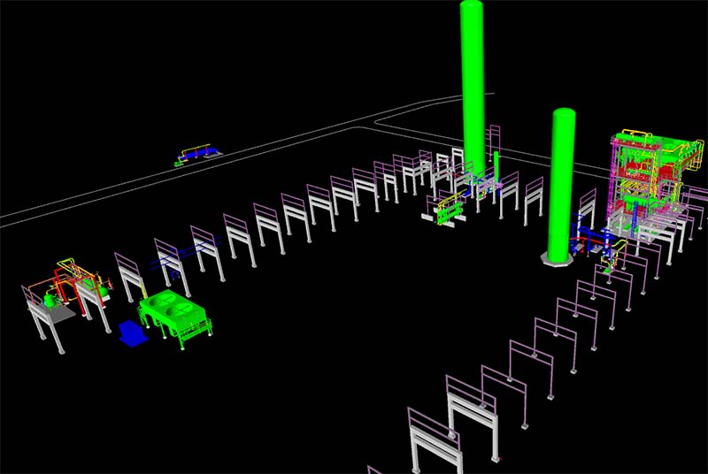 3D Model of KP Engineering's design of a Crude Distillation Unit in a 2-stage vacuum tower