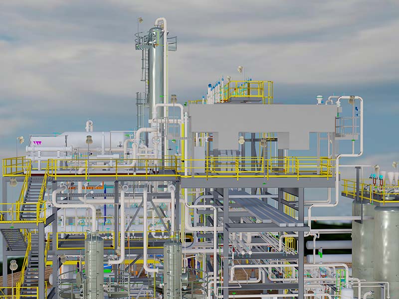 A 3D rendering of a Liquid Petroleum Gas Recovery Unit designed by KP Engineering