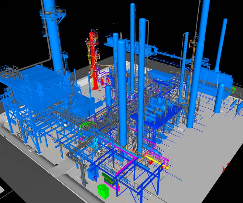 CAD Drawing of the Crude Distillation Unit & Vacuum Distillation Unit designed by KP Engineering