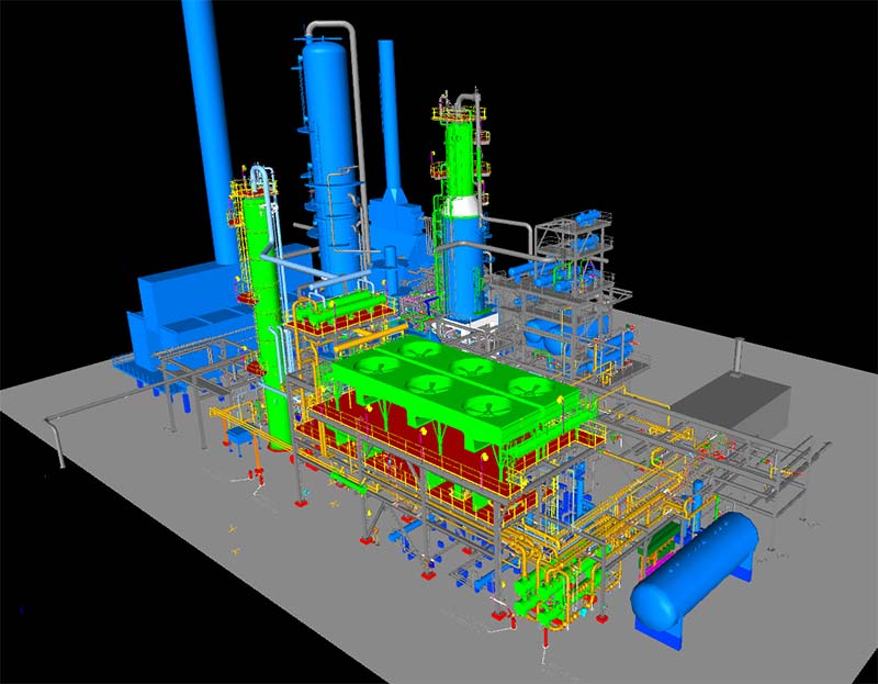 This 3D rendering designed by KP Engineering to improve diesel storage tanks and distillation units.